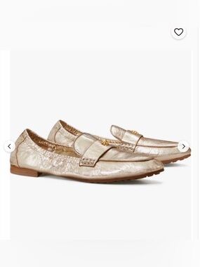 TORY BURCH - Ballet Loafer in Sparkle Gold Size 7